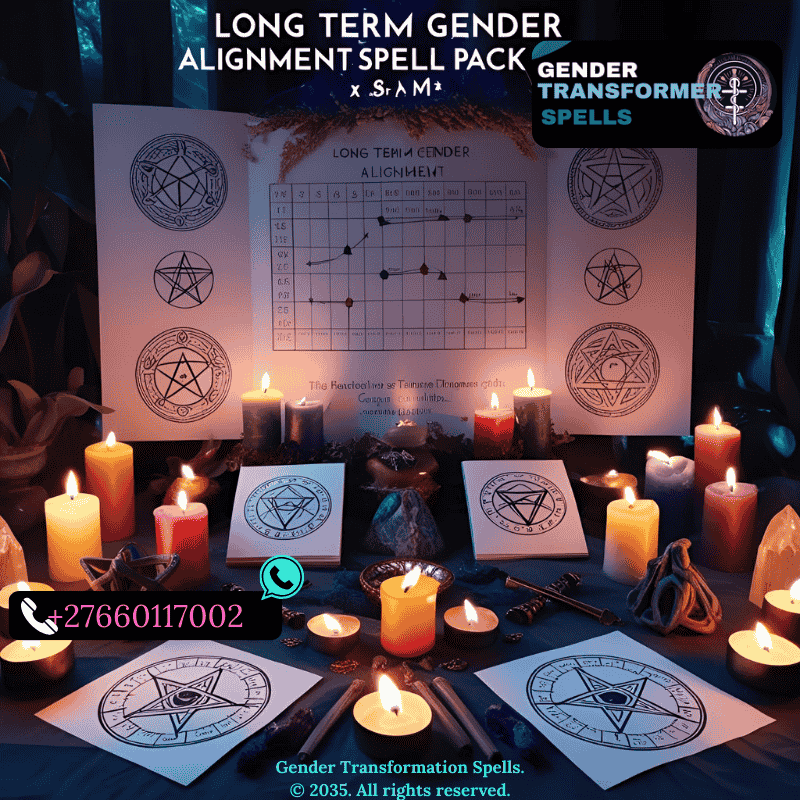 long term gender alignment spell packages with candles, sigils, timelines, and sacred tools