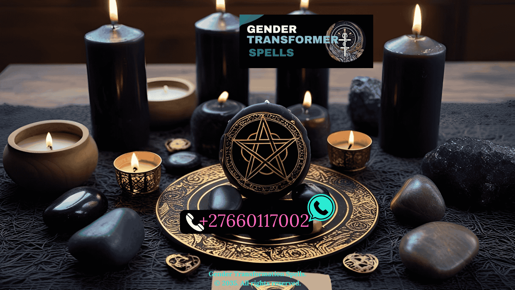 body masculinization spells altar with dark candles, stones, and powerful symbols