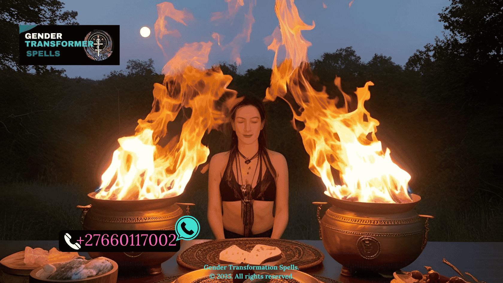 fire ritual for transformation power under full moon flames and altar (2)