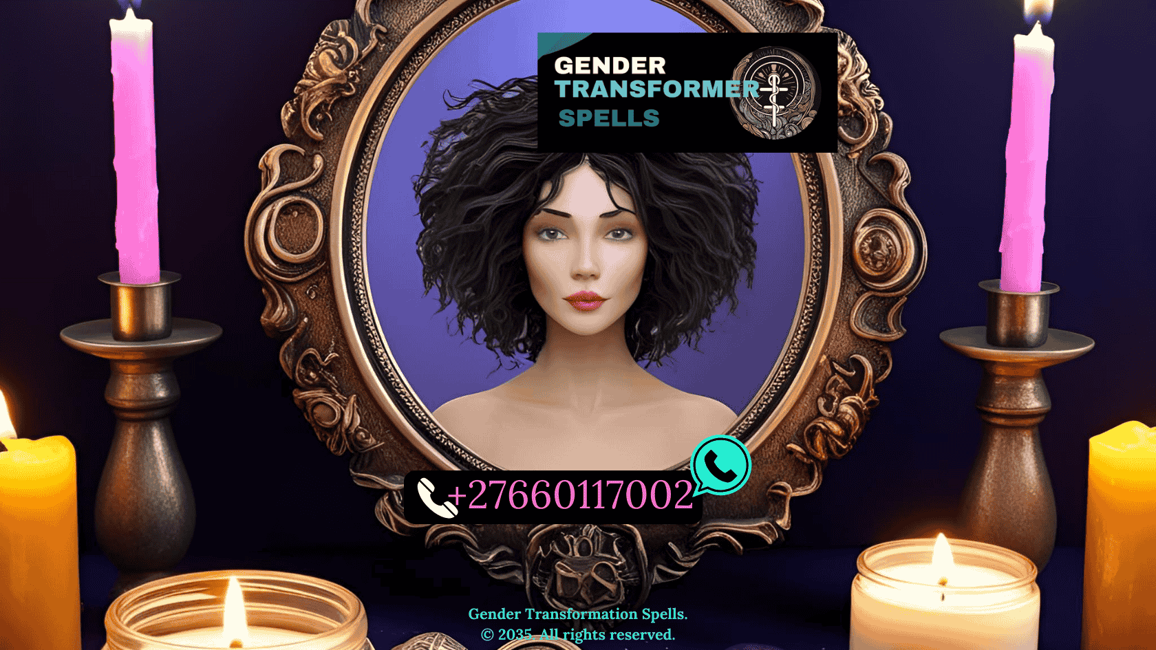 hair voice style transformation spellcraft with magical mirror, candles, and gender expression tools 3
